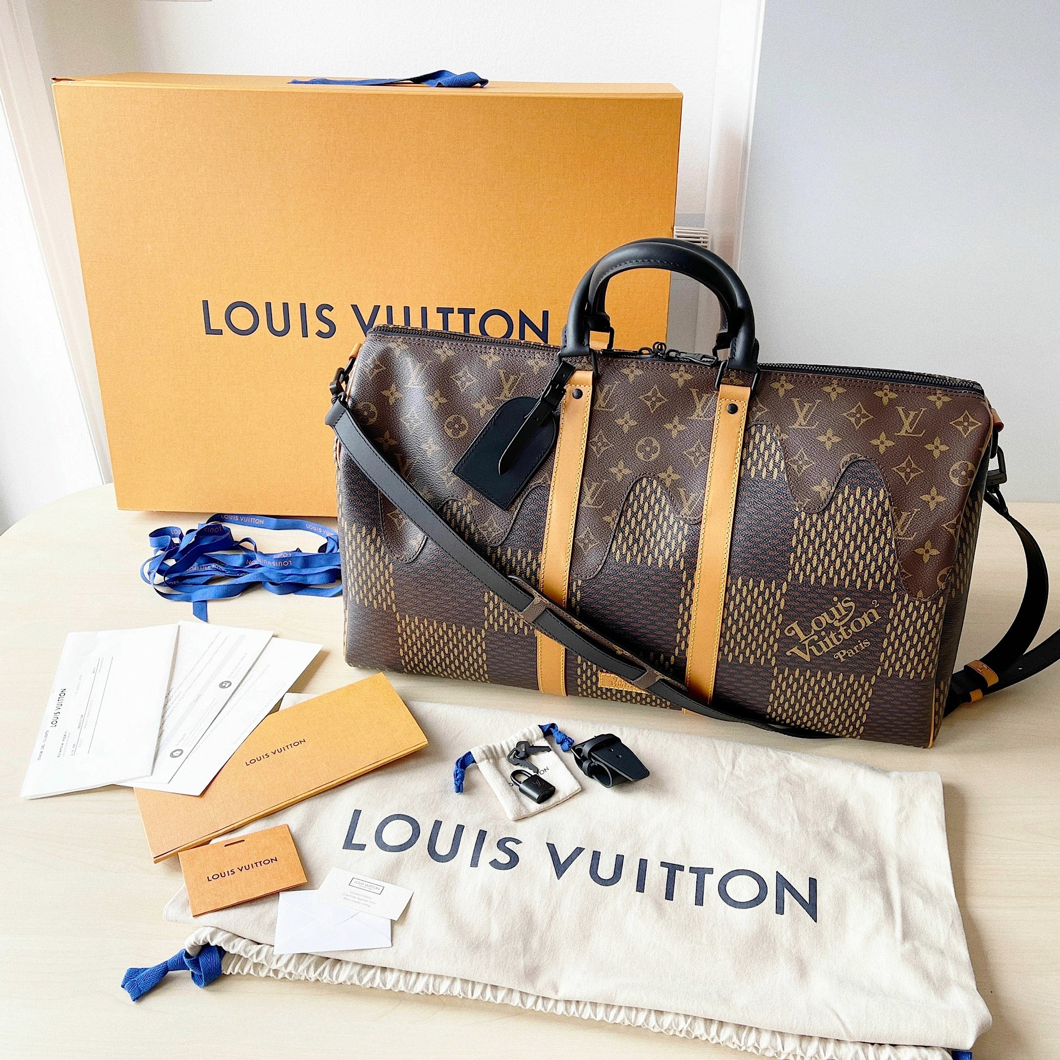 [TOP] Louis Vuitton LV L*V x Nigo Keepall 50 Bag-Brown