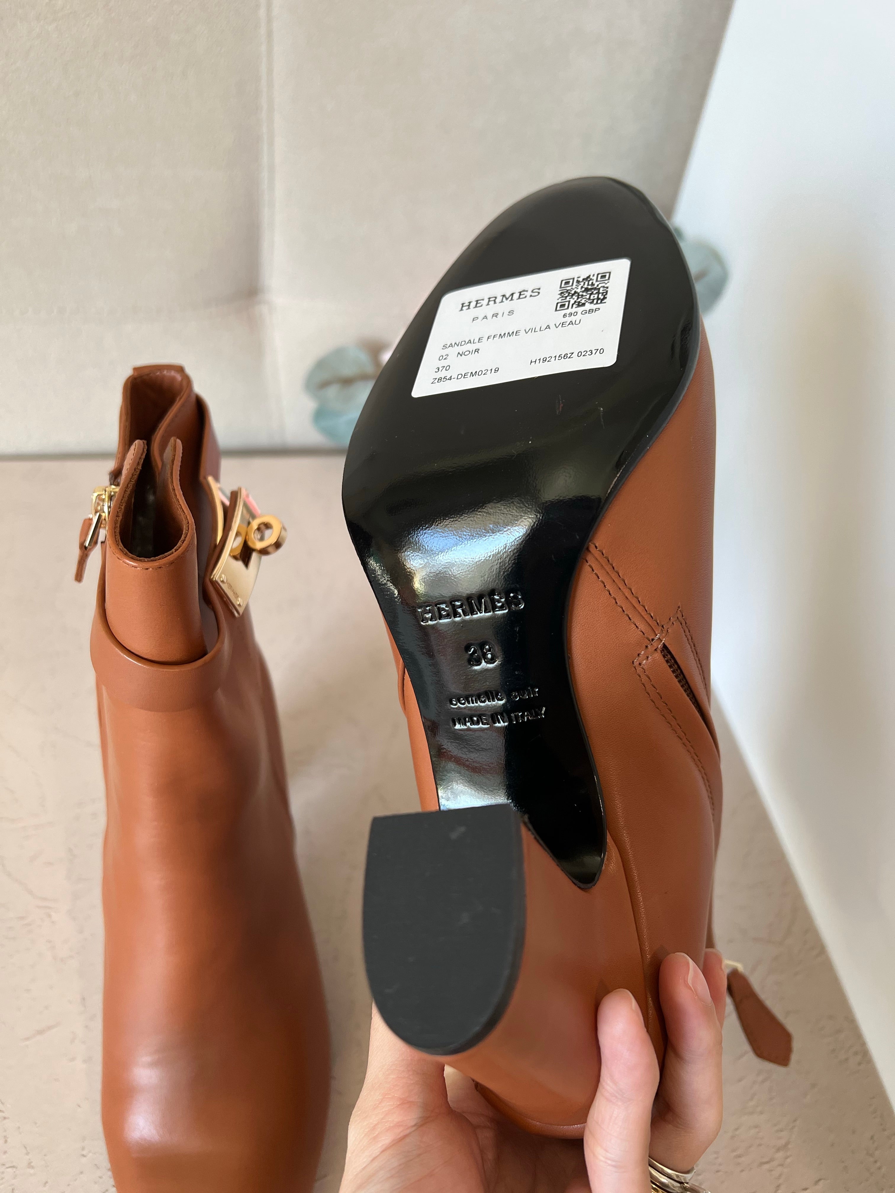 [TOP] HERMES Joueuse Ankle Boots - Brown