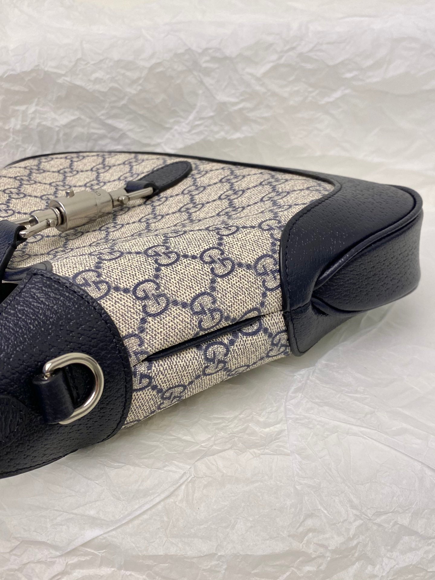 [TOP] GUCCI G*G Jackie 1961 Small Bag 27.5x19x4cm - Blue/Beige