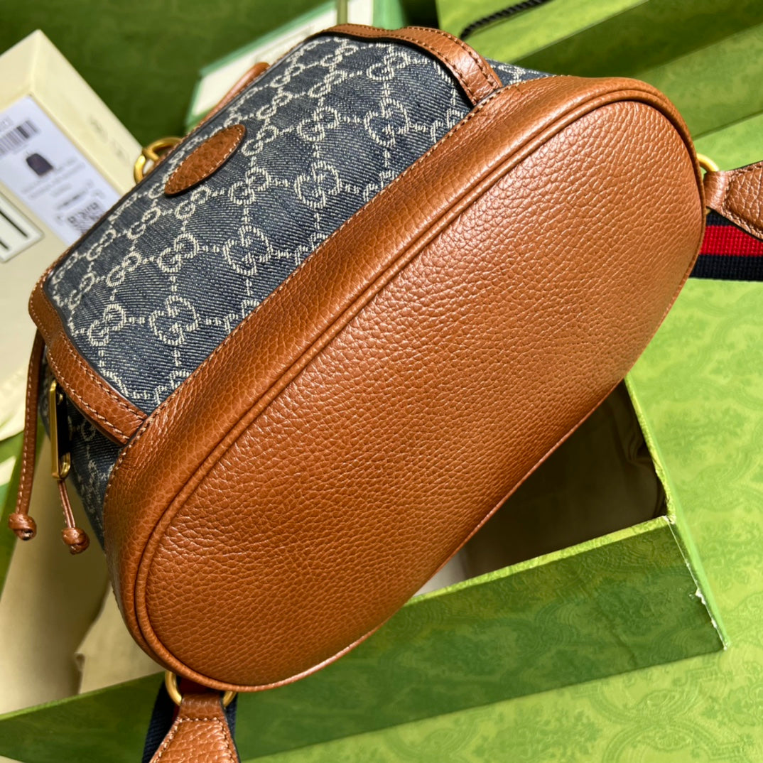 [TOP] GUCCI G*G Interlocking G Backpack - Blue Denim