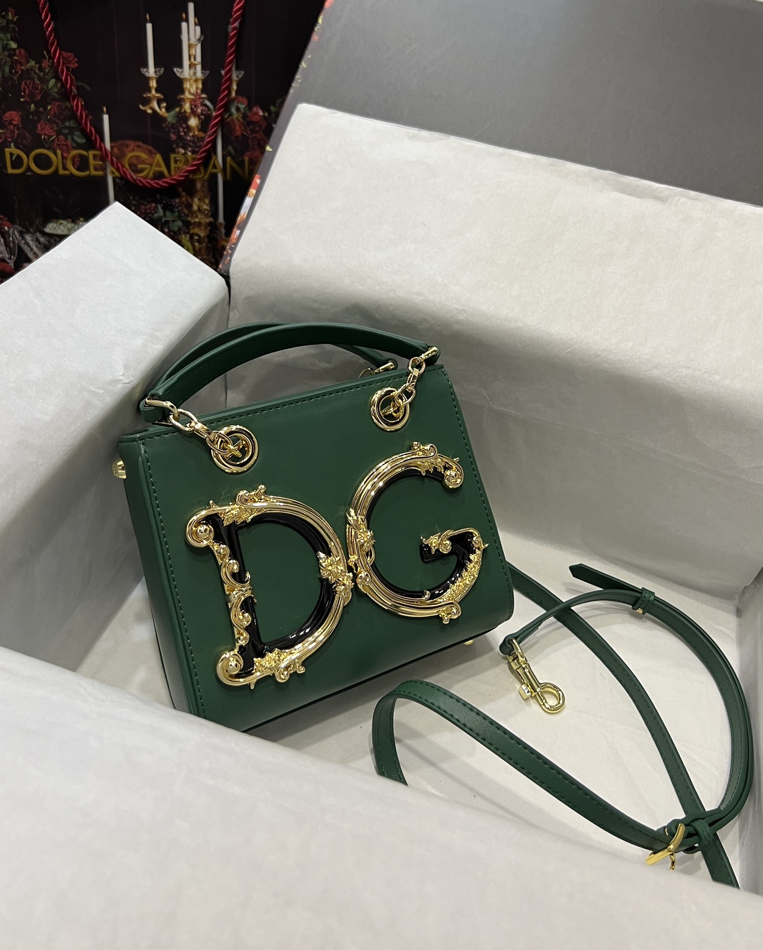 [TOP] Dolce & Gabbana D&G Nappa Leather DG Girls Mini Bag 20*8.5*15cm  - 4 Color