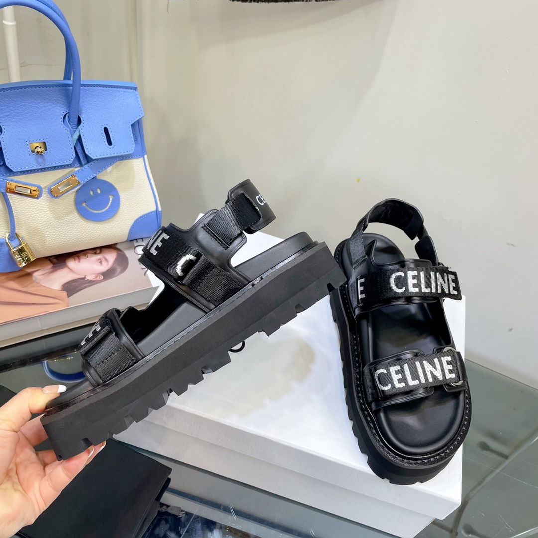 [TOP] CELINE Sandals - Black - Cline