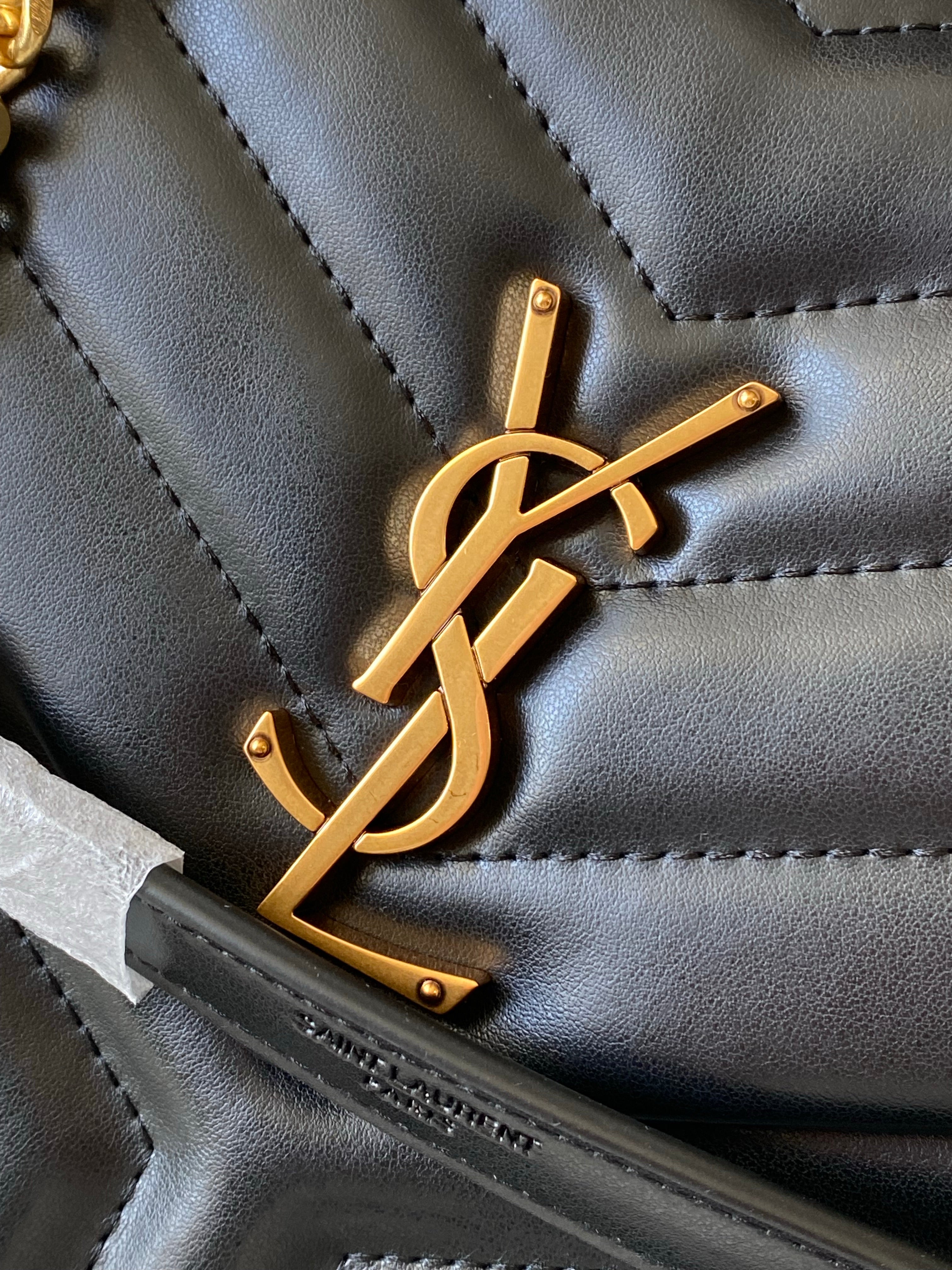[TOP] Yves Saint Laurent YSL LouLou Bag Medium 25cm - Black w GHW