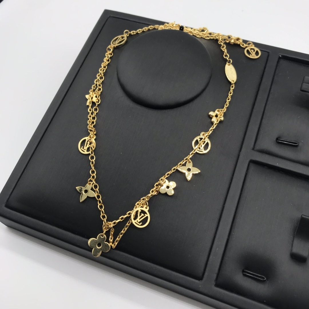 [TOP] Louis Vuitton LV Blossom Necklace Bracelet Earrings Set