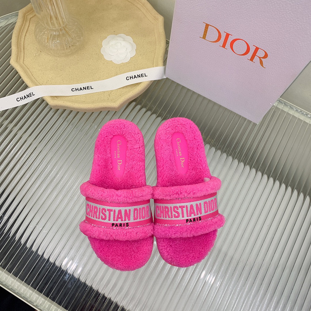 [TOP] Christian Dior D-Way Slide Embroidered Cotton and Shearling - 20 Colours