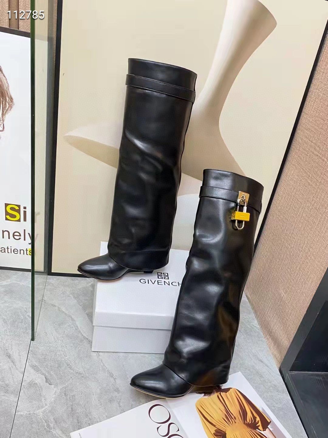 [TOP] GIVENCHY Shark Long Boots - Black