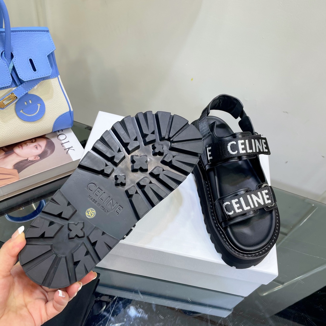[TOP] CELINE Sandals - Black - Cline