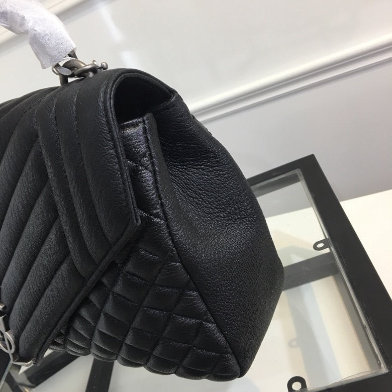 [TOP] Yves Saint Laurent YSL College Large Top Handle Bag - Black