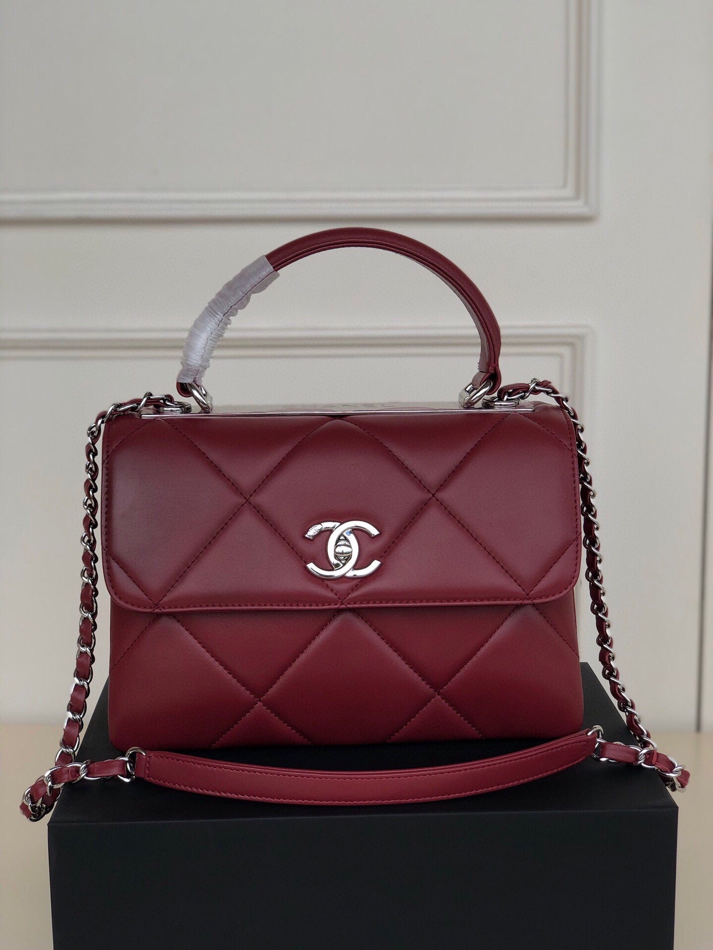 [TOP] CHANEL CoCo Handle Bag Trendy Quilted Small 20cm - Bordeux & SHW