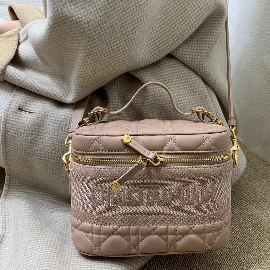 [TOP] Christian Dior Cannage Vanity Case - ROSE