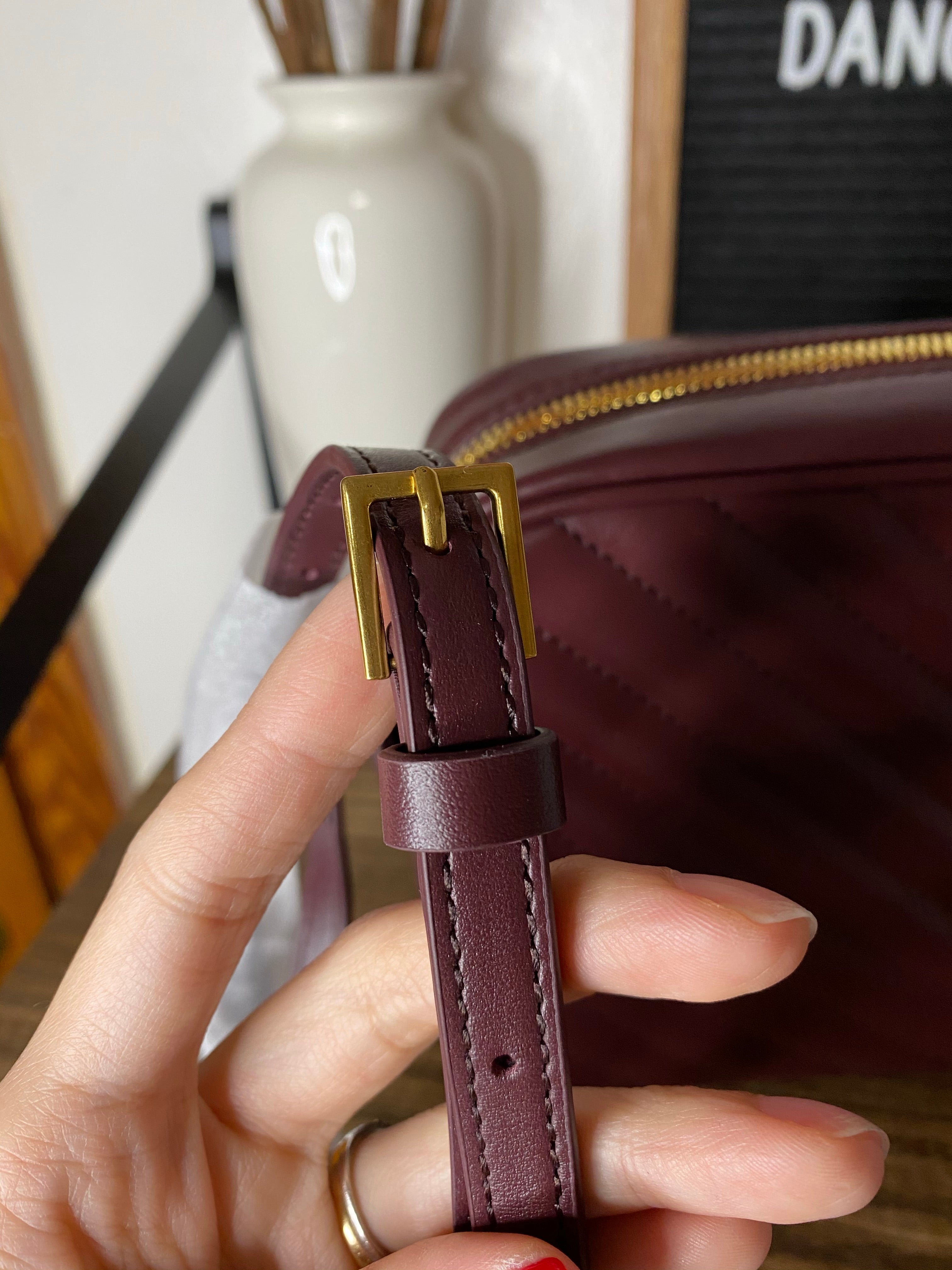 [TOP] Yves Saint Laurent YSL Loulou Camera Bag - Burgundy