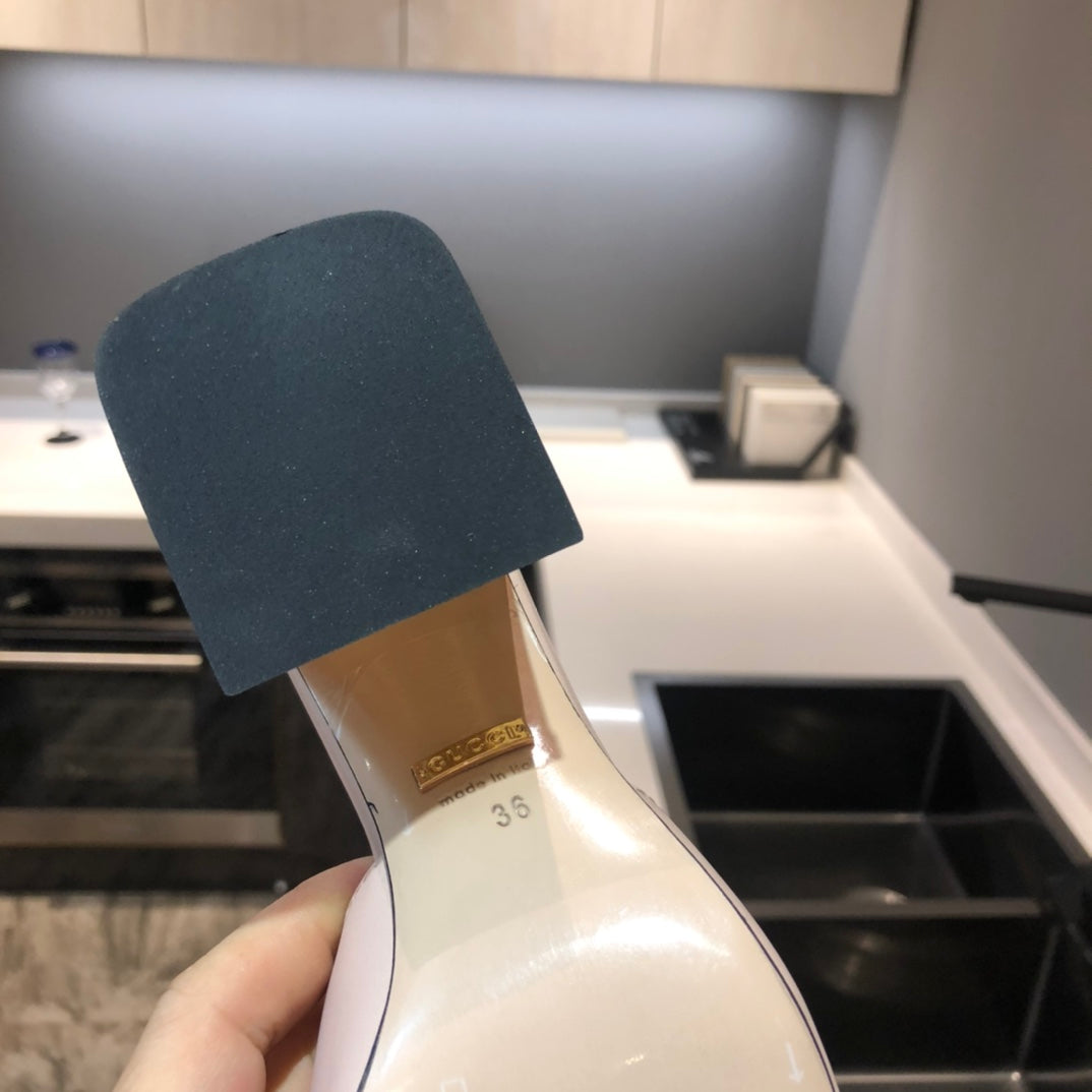 [TOP] GUCCI G*G Horsebit Slide Sandal Block Heels - Light Pink