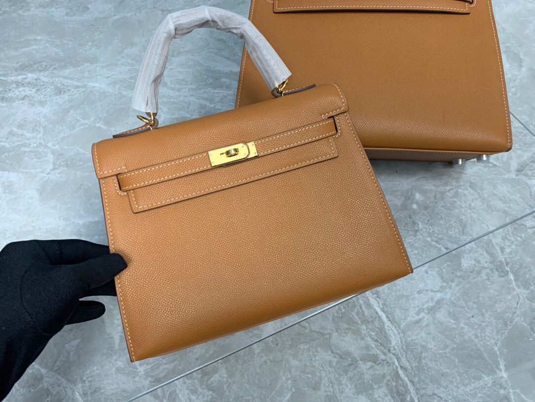 [TOP] HERMES Kelly Epsom Leather 25cm - Brown