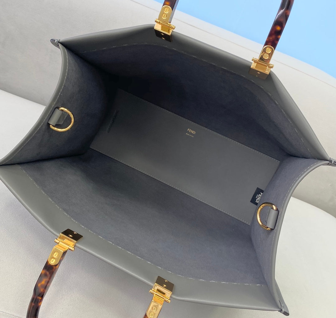 [TOP] FENDI FENDI Sunshine Tote Medium Shopping Bag - Grey