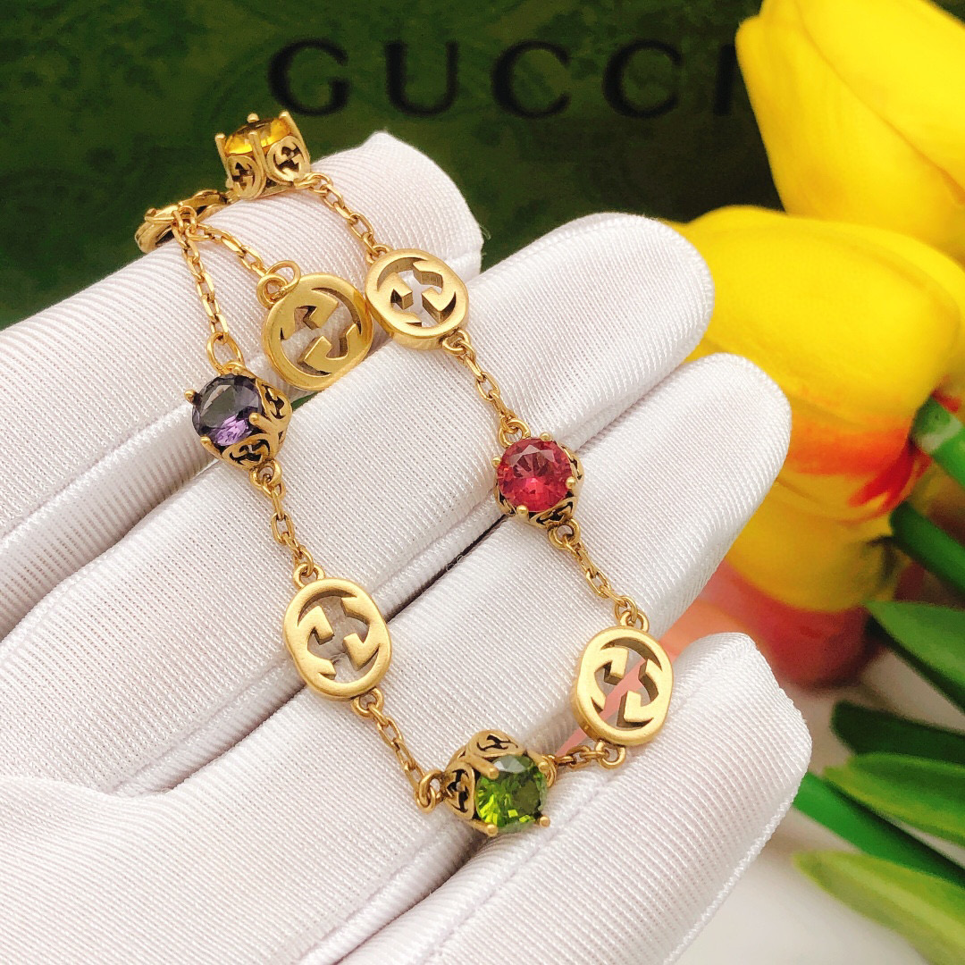 [TOP] GUCCI Colourful Gems Bracelet