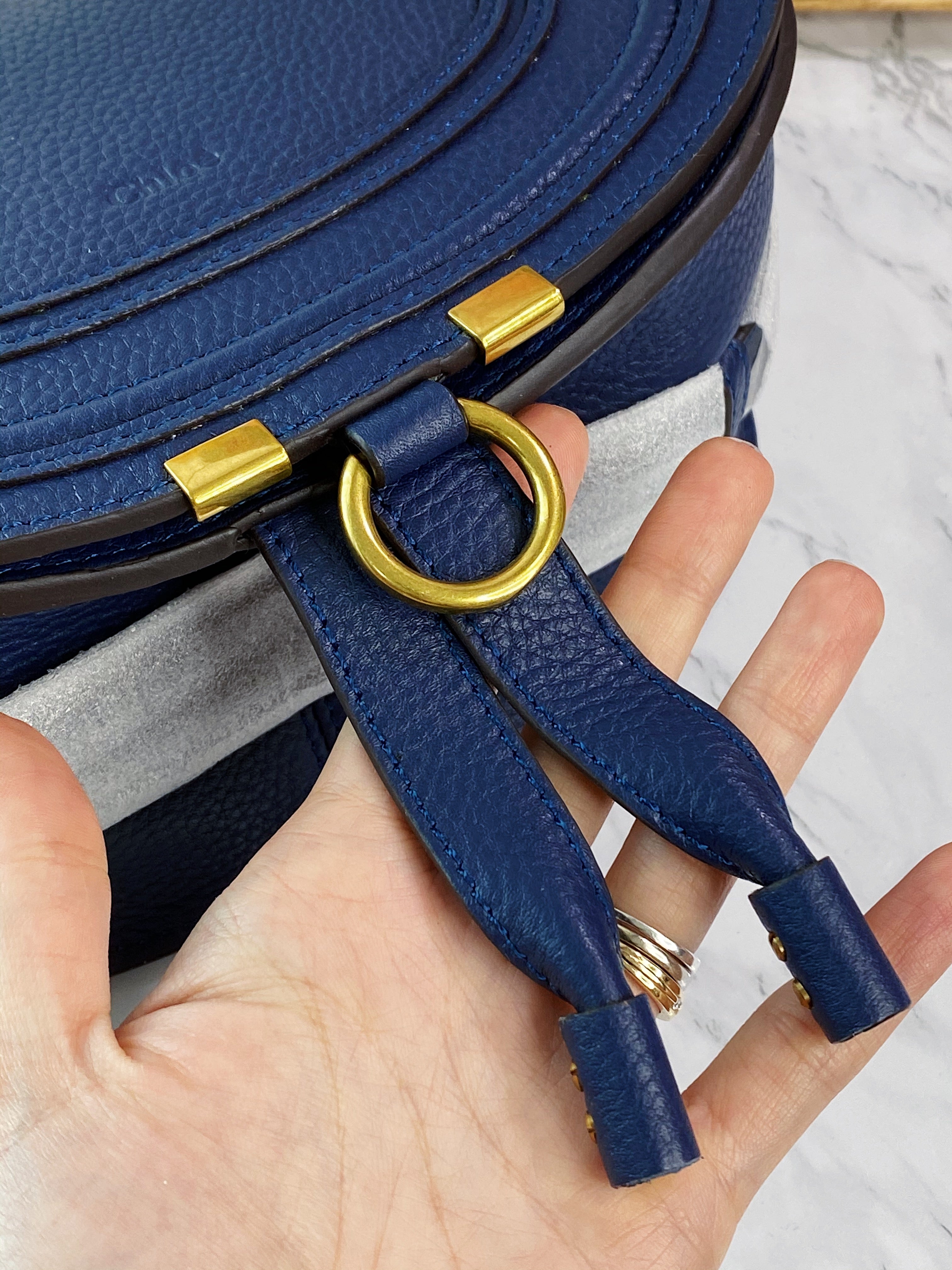 [TOP] Chloe Marcie Medium Crossbody Bag - Blue