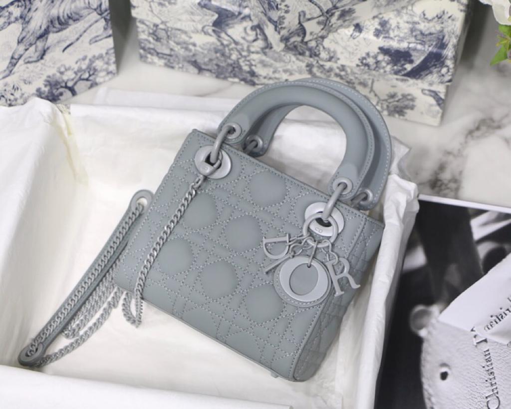 [TOP] Christian Dior Lady Christian Dior Bag Matte Mini - Grey