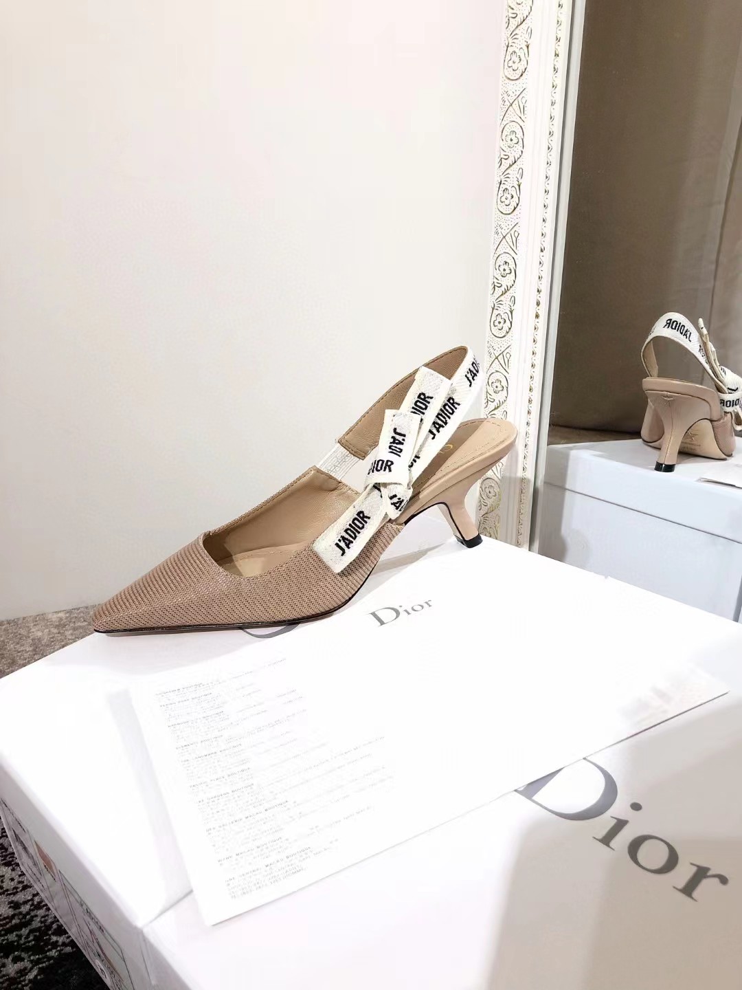 [TOP] Christian Dior J’adior Slingback High Heels - Beige