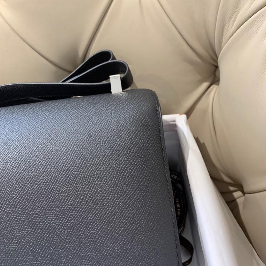 [TOP] HERMES Constance Epsom Leather 24cm  - Black & SHW