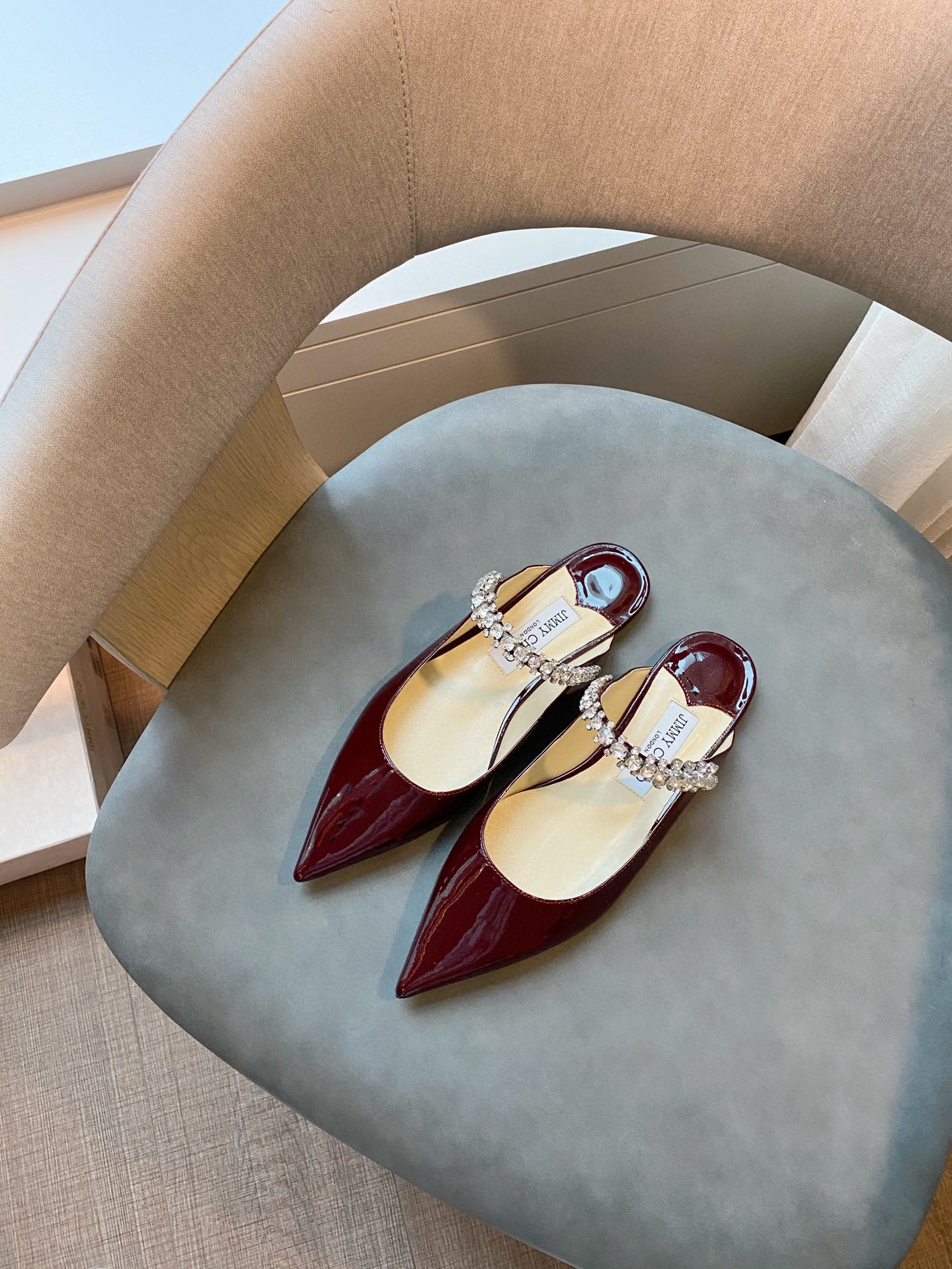 [TOP] Jimmy Choo Bing Flat Crystal - 4 Colours