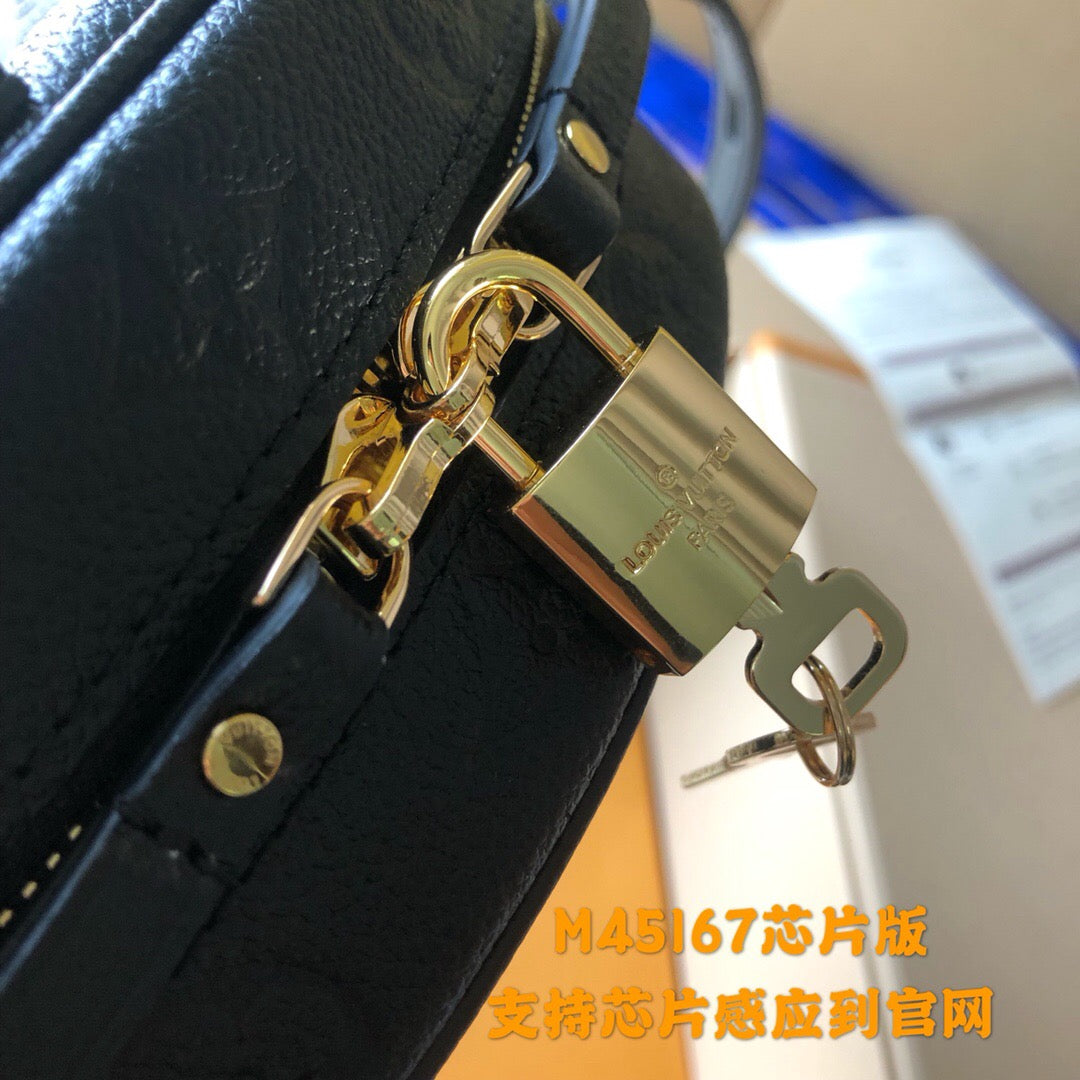 [TOP] Louis Vuitton LV Empreinte Boite Chapeau Souple Bag 20 x 22.5 x 8 cm- Black