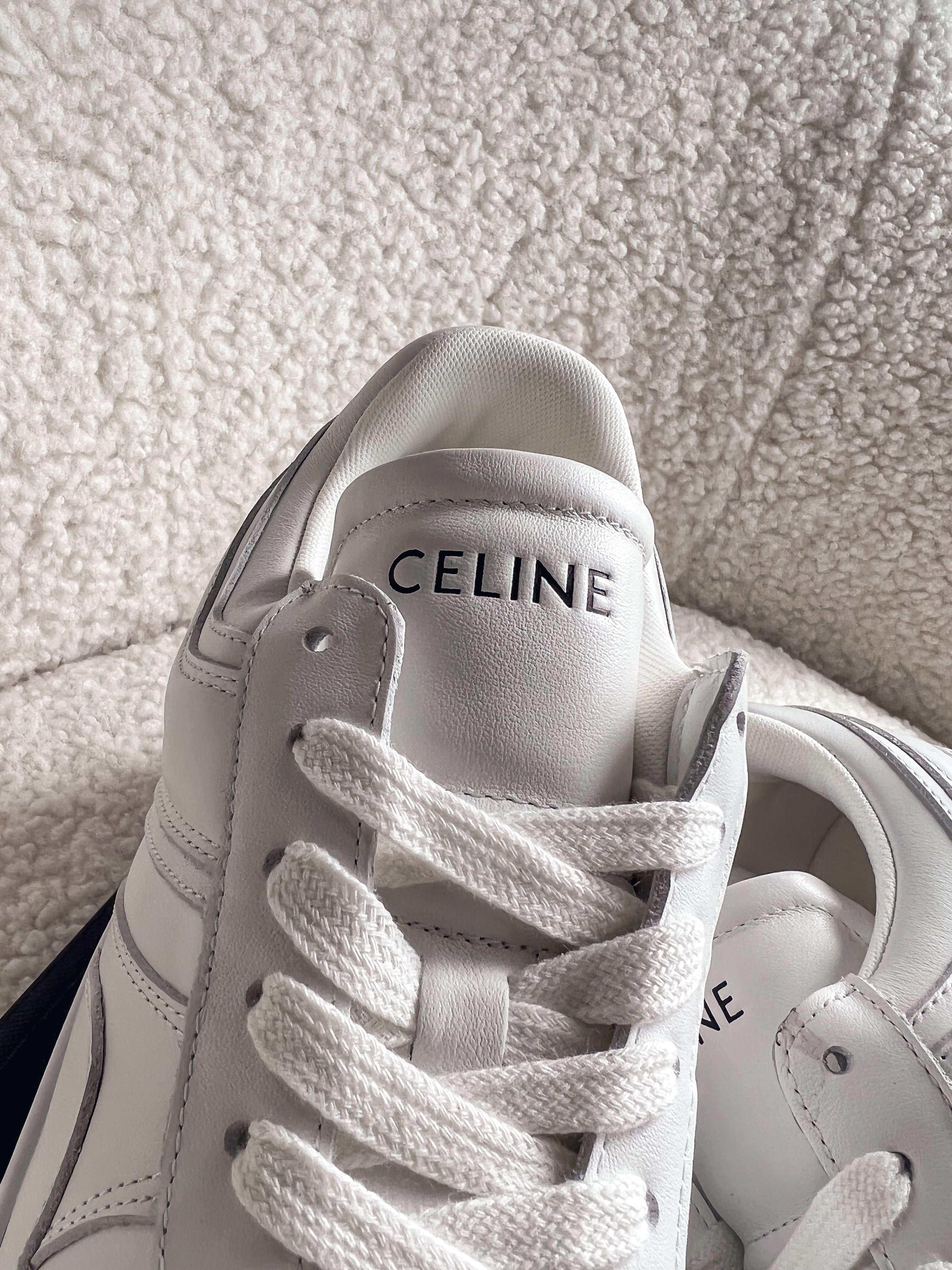 [TOP] CELINE Block Sneakers w Wedge Outsole - White