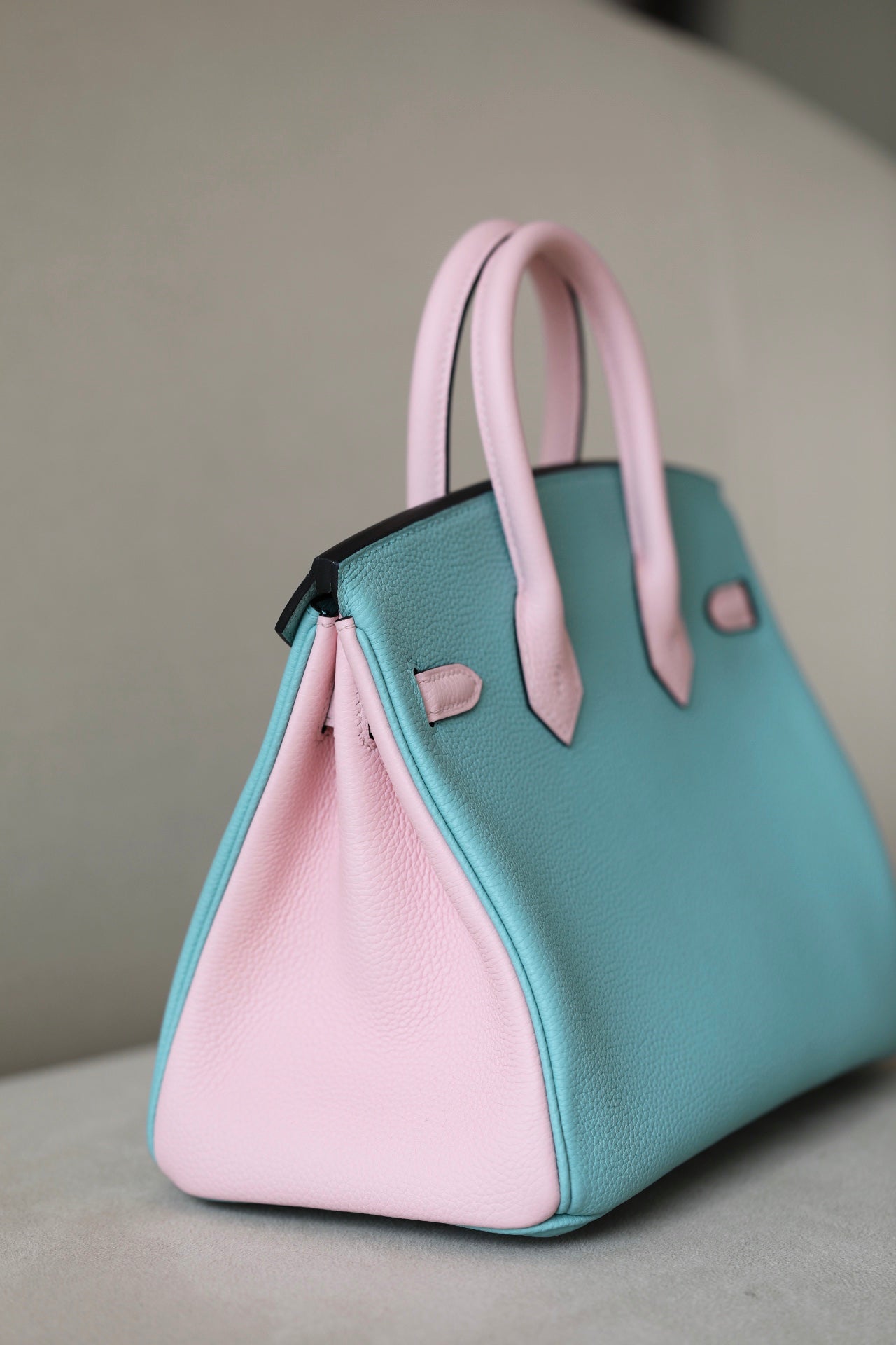 [TOP] HERMES Birkin 2 Tone Togo Bag 30cm - Blue and Pink (Customised)