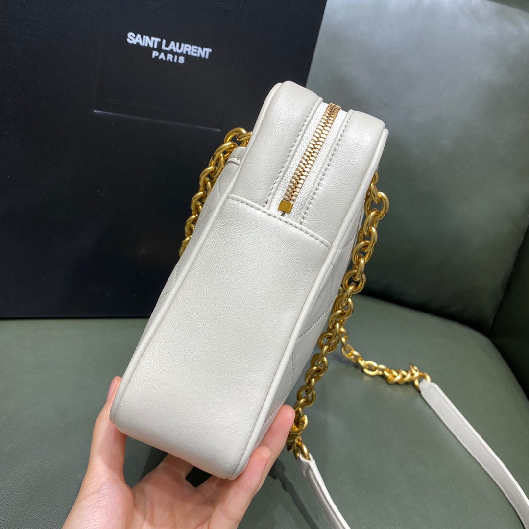 [TOP] Yves Saint Laurent YSL Small Le Maillon Chain Bag - Cream