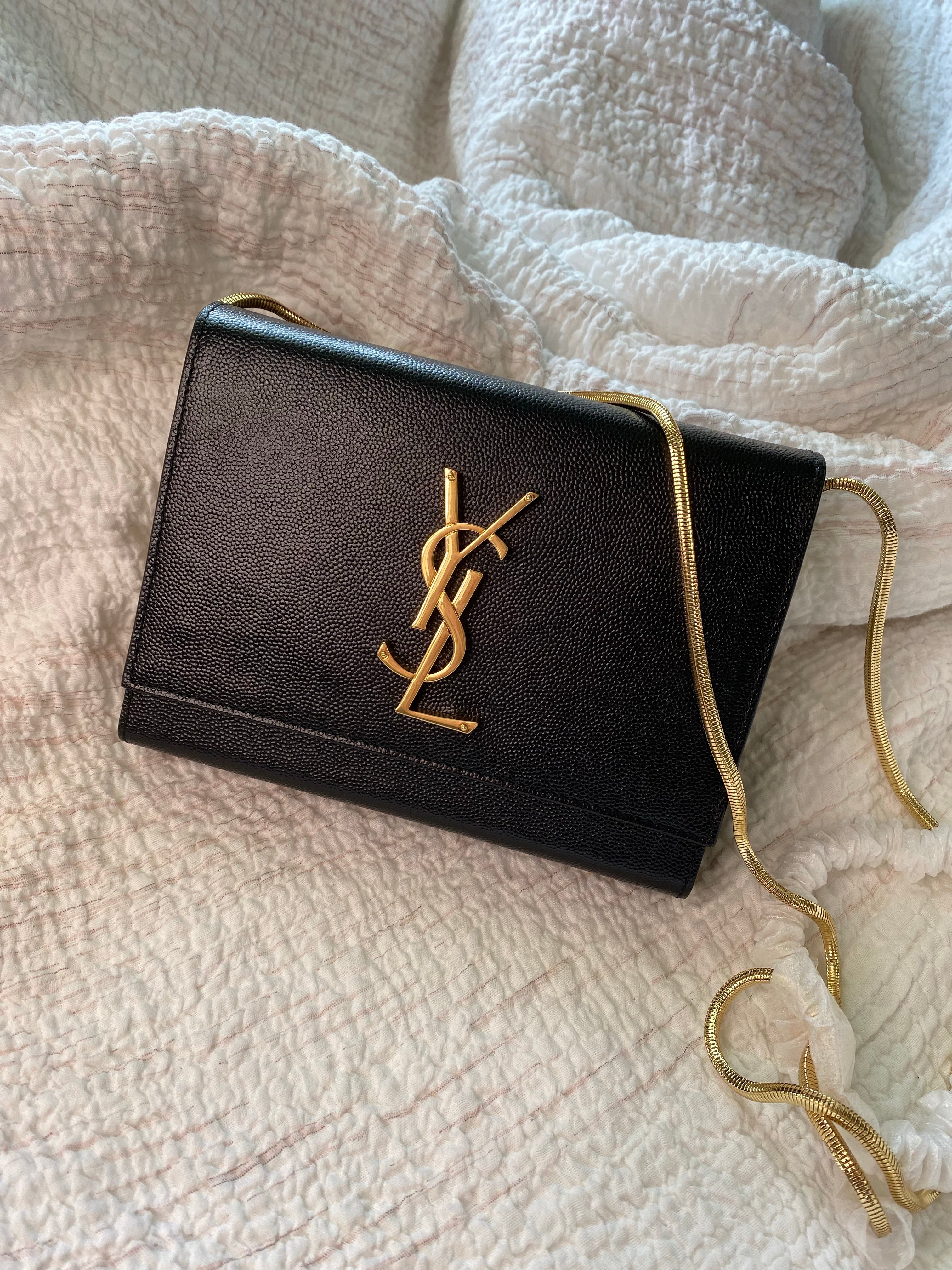[TOP] Yves Saint Laurent YSL Monogram Kate Box Bag - Black