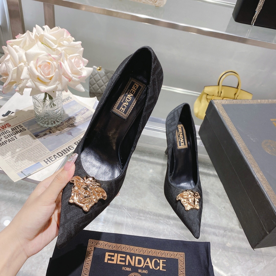 [TOP] FENDI & Versace High Heel - Black