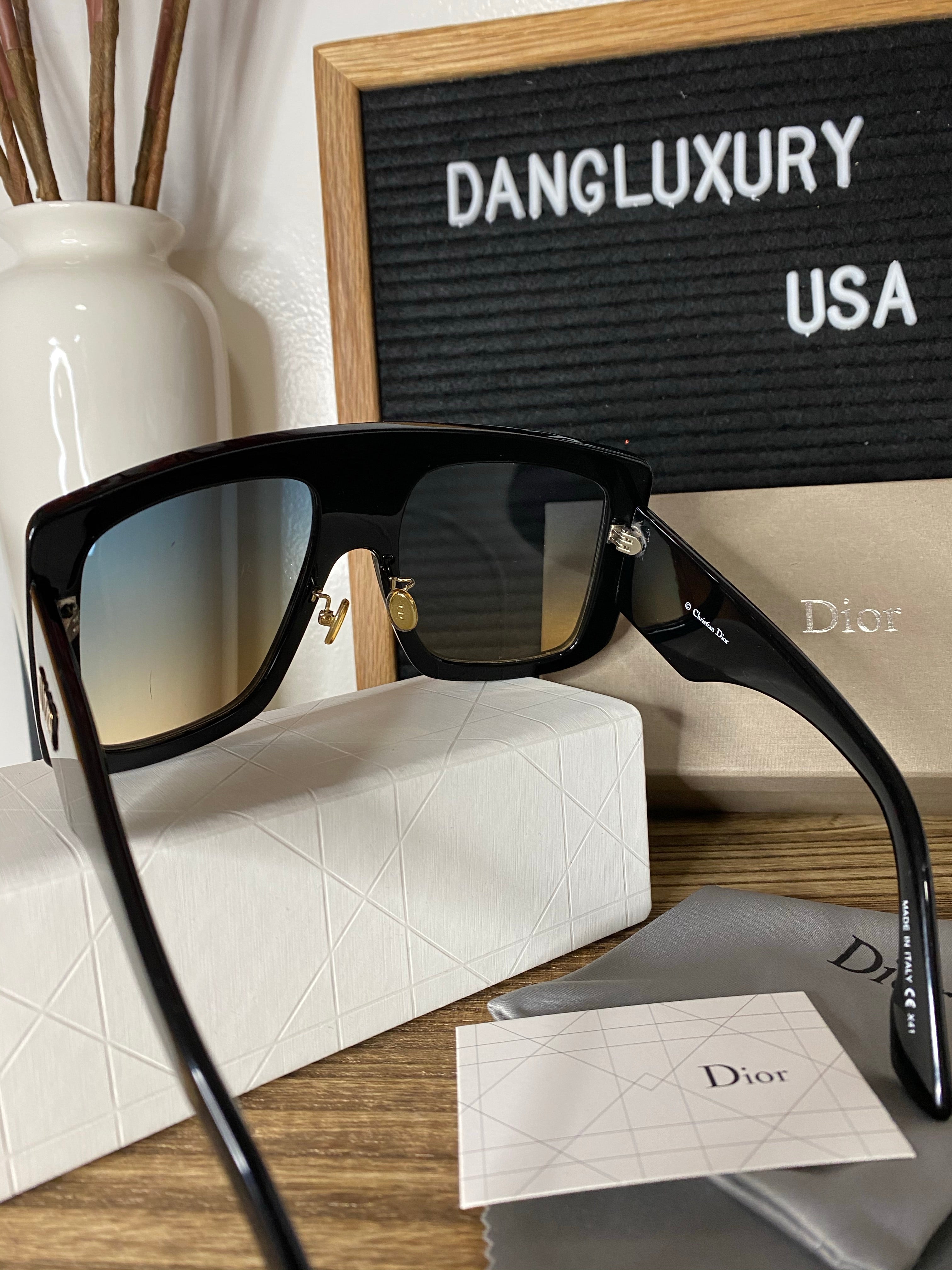 [TOP] Christian Dior CD Solight Square Sunglasses  - BLACK