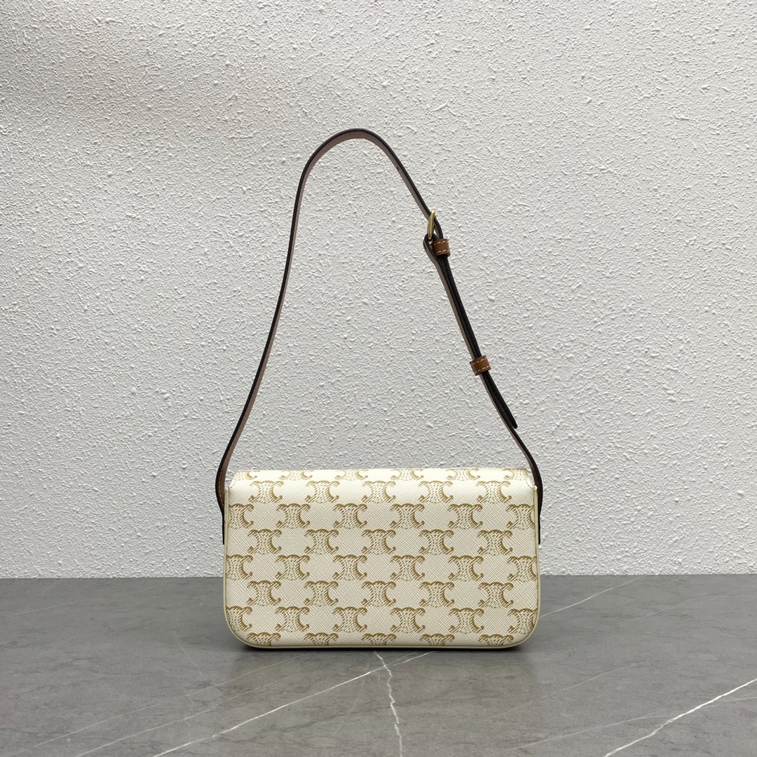 [TOP] CELINE Triomphe Canvas Bag 20-10-4 - White