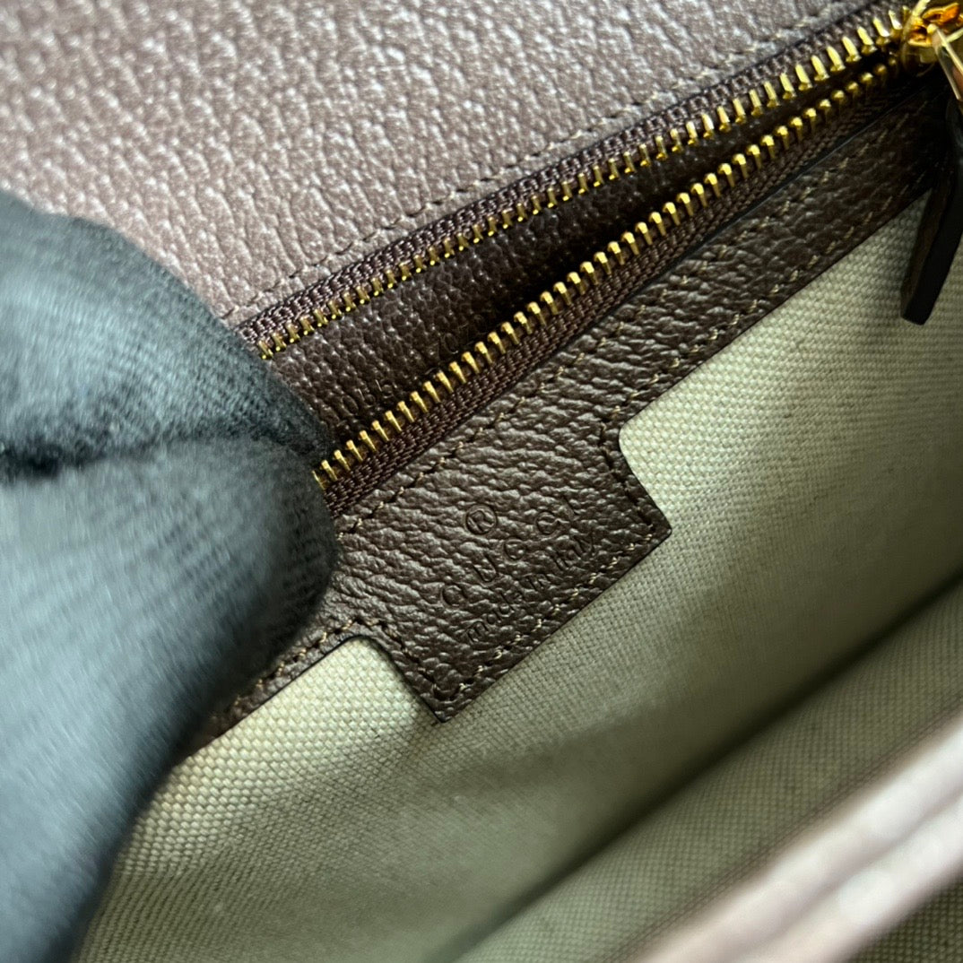 [TOP] GUCCI G*G Ophidia Small Top Handle Bag 25×17.5×7cm - Brown