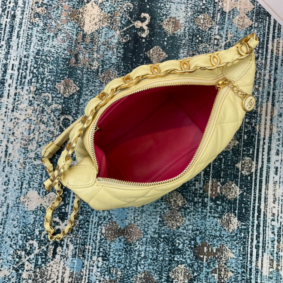 [TOP] CHANEL Hobo Bag Small - Yellow