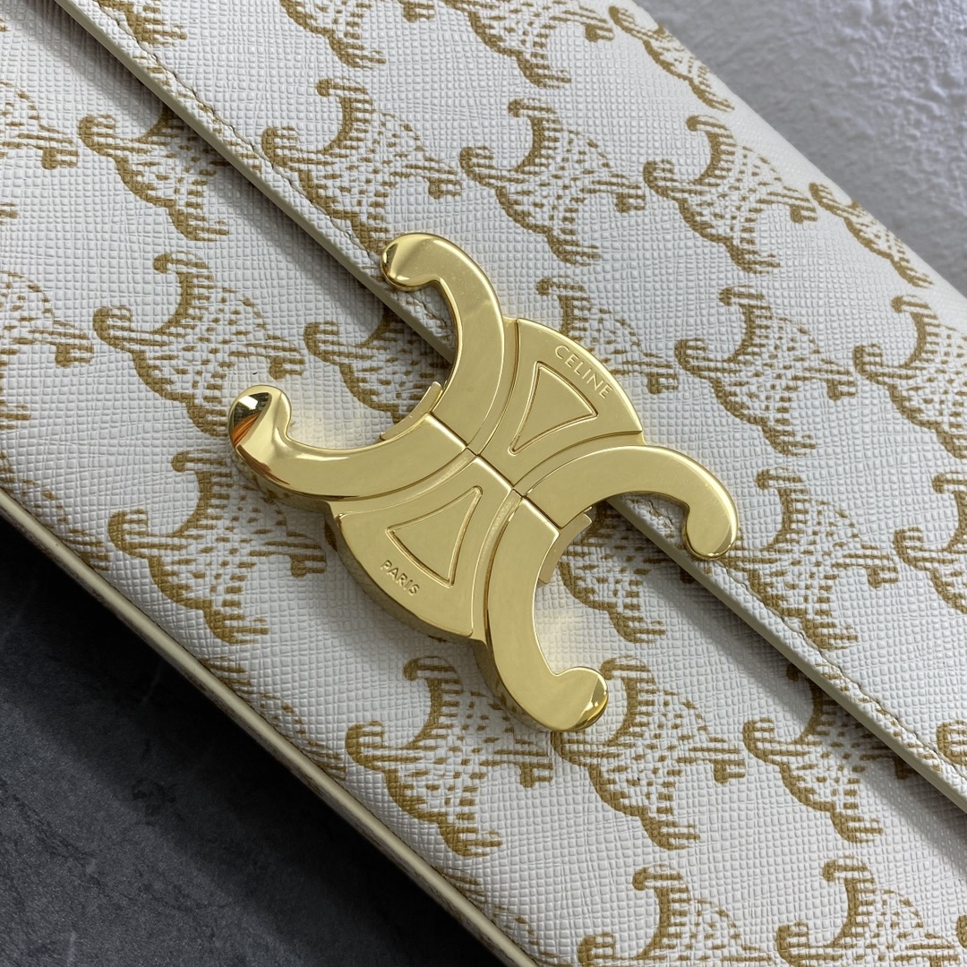 [TOP] CELINE Triomphe Canvas Bag 20-10-4 - White