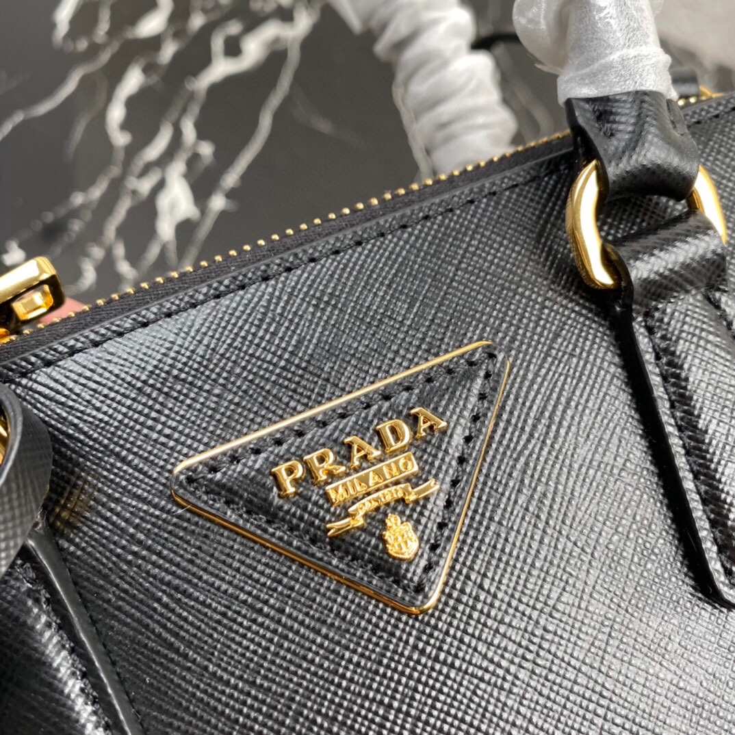 [TOP] PRADA Galleria Mini Saffiano Bag 20x15x9.5cm - Black