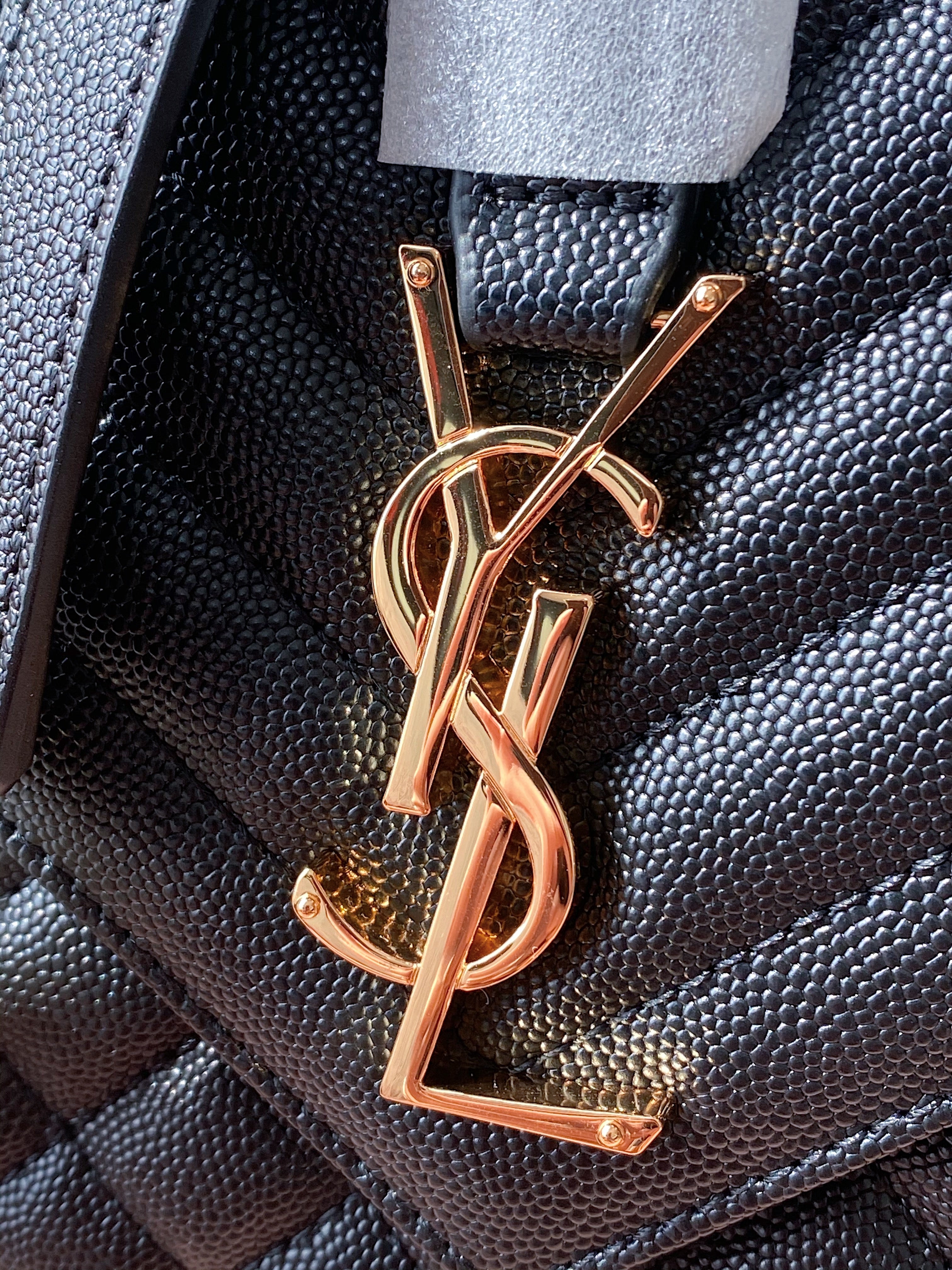 [TOP] Yves Saint Laurent YSL Y.S.L Envelope Shoulder Bag Small 21cm- Black & Gold Hardware