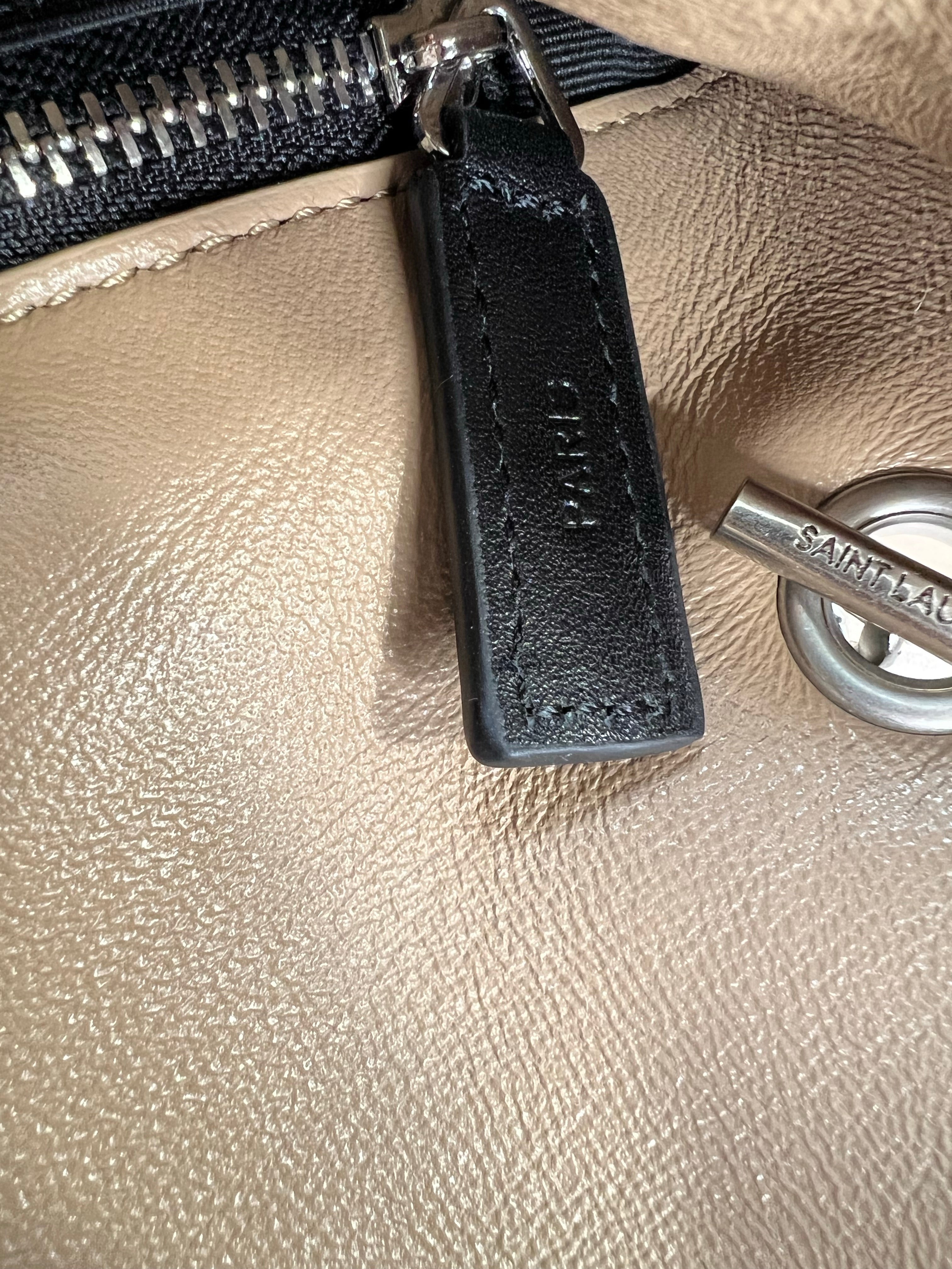 [TOP] Yves Saint Laurent YSL Loulou Puffer Mini Bag - Beige w SHW