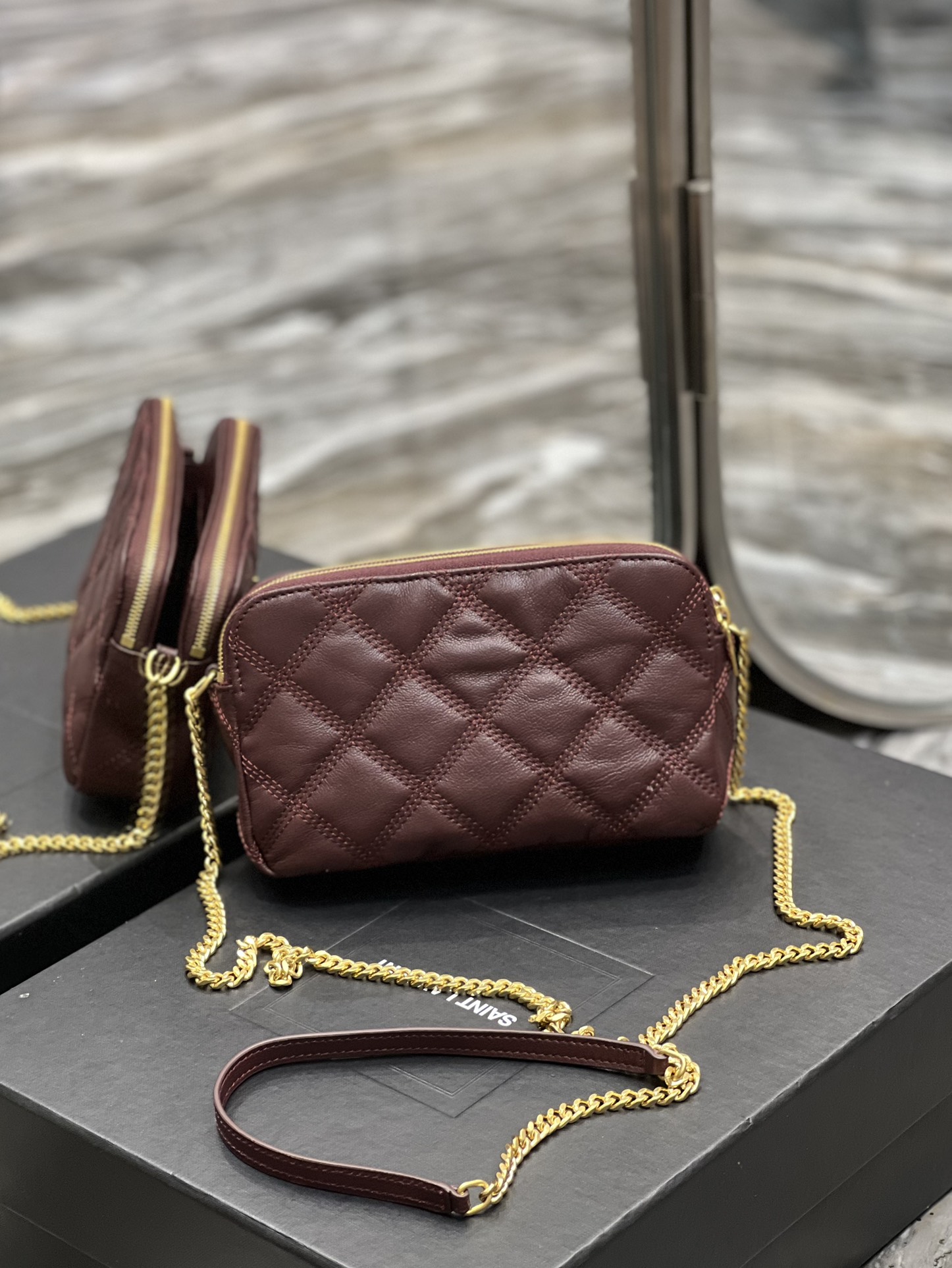 [TOP] Yves Saint Laurent YSL  BECKY Handbag Shoulder Bag - Red