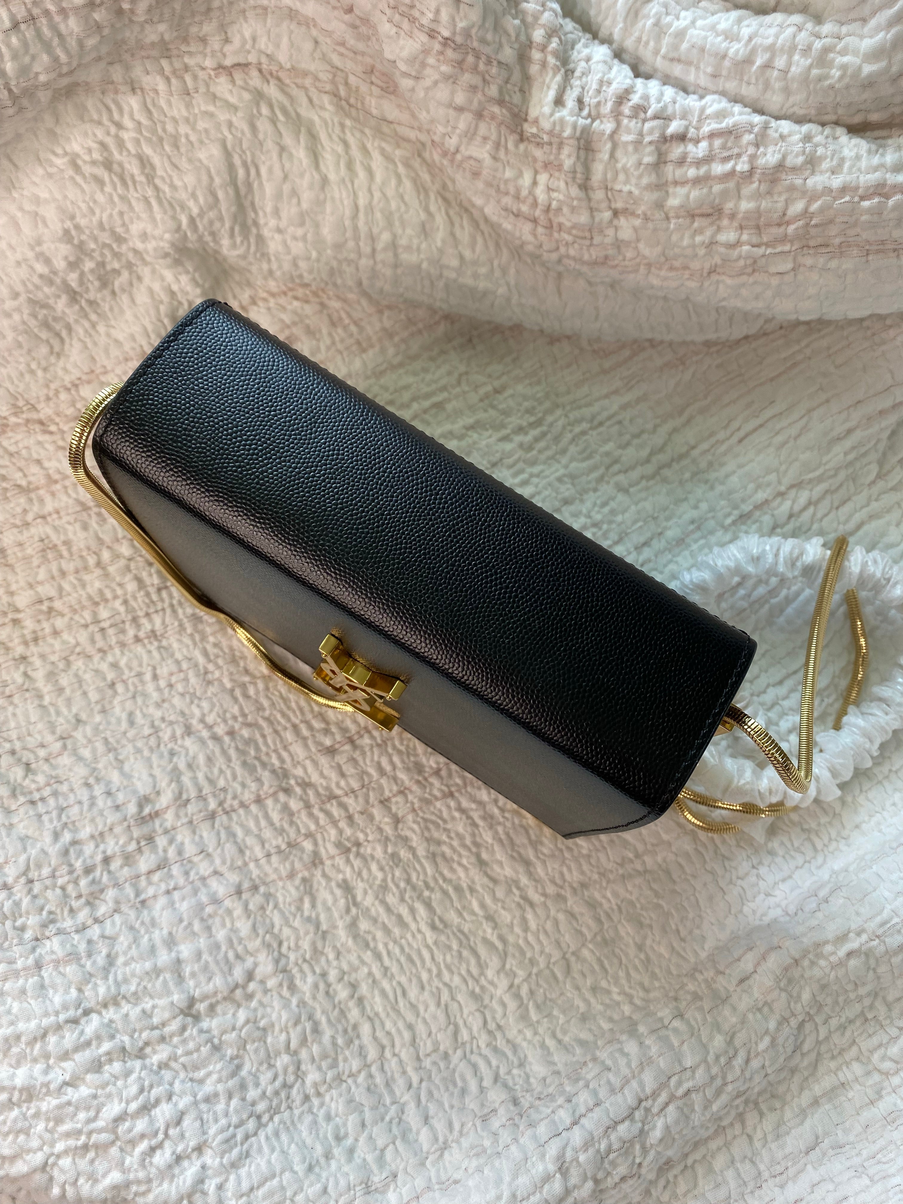 [TOP] Yves Saint Laurent YSL Monogram Kate Box Bag - Black