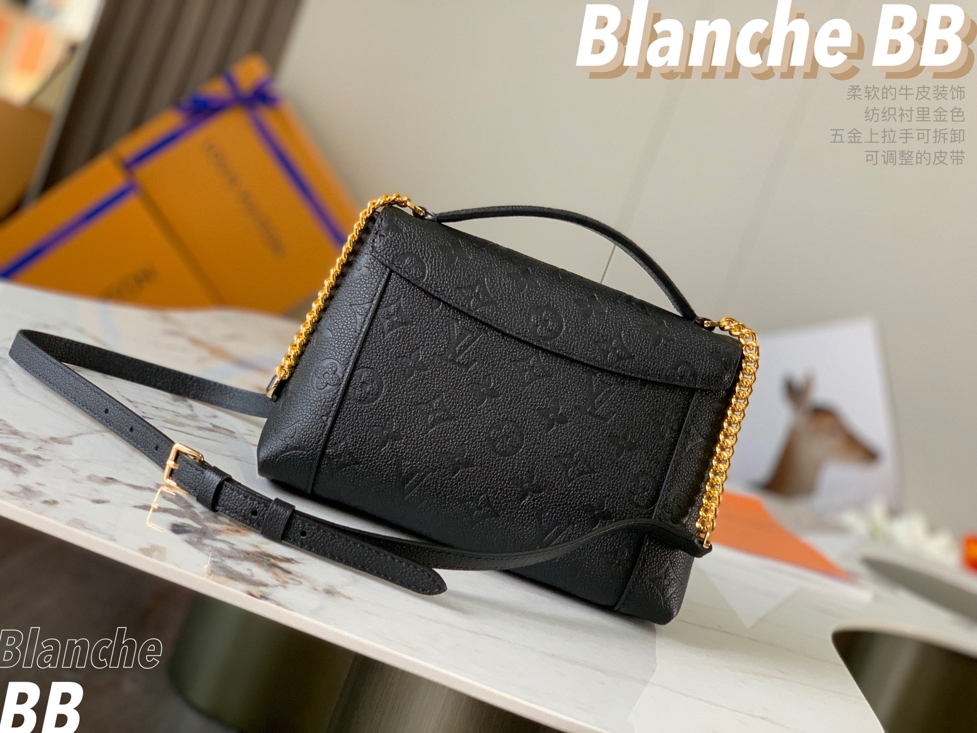 [TOP] Louis Vuitton LV L*V Blonche BB Empreinte Bag - Black