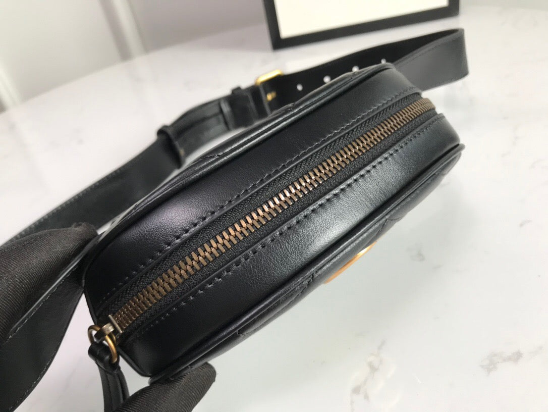 [TOP] GUCCI GG Marmont Belt Bag - Black