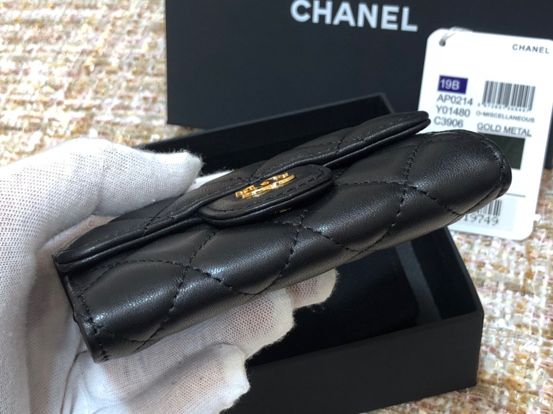 [TOP]CHANEL Classic Flap Cardholder Black 11x7cm - 4 Types