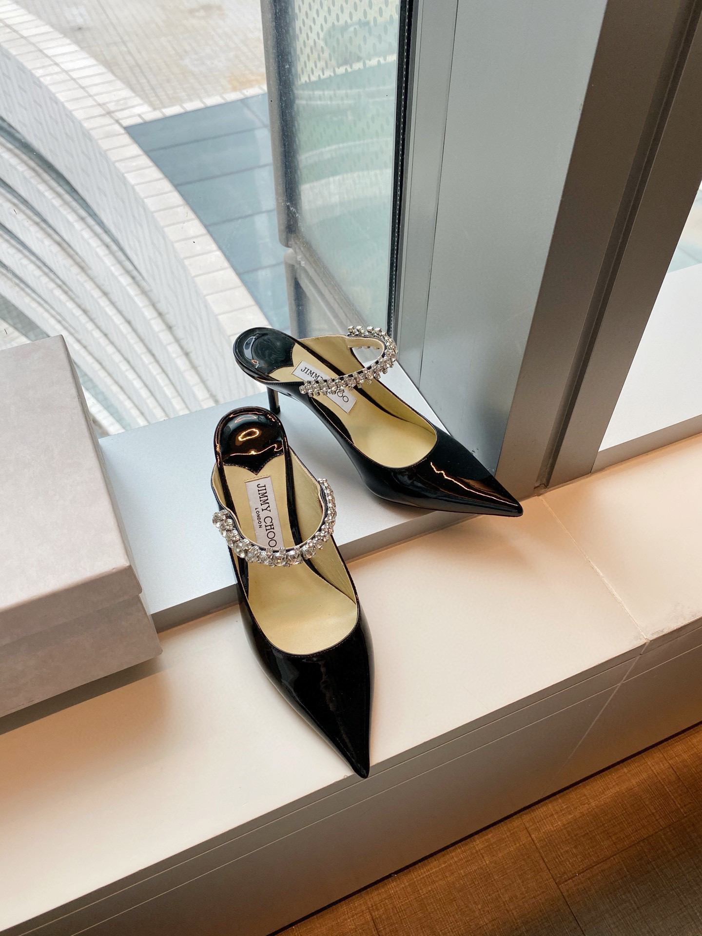 [TOP] Jimmy Choo Bing Heel 6.5cm Crystal Lambskin - 4 Colours