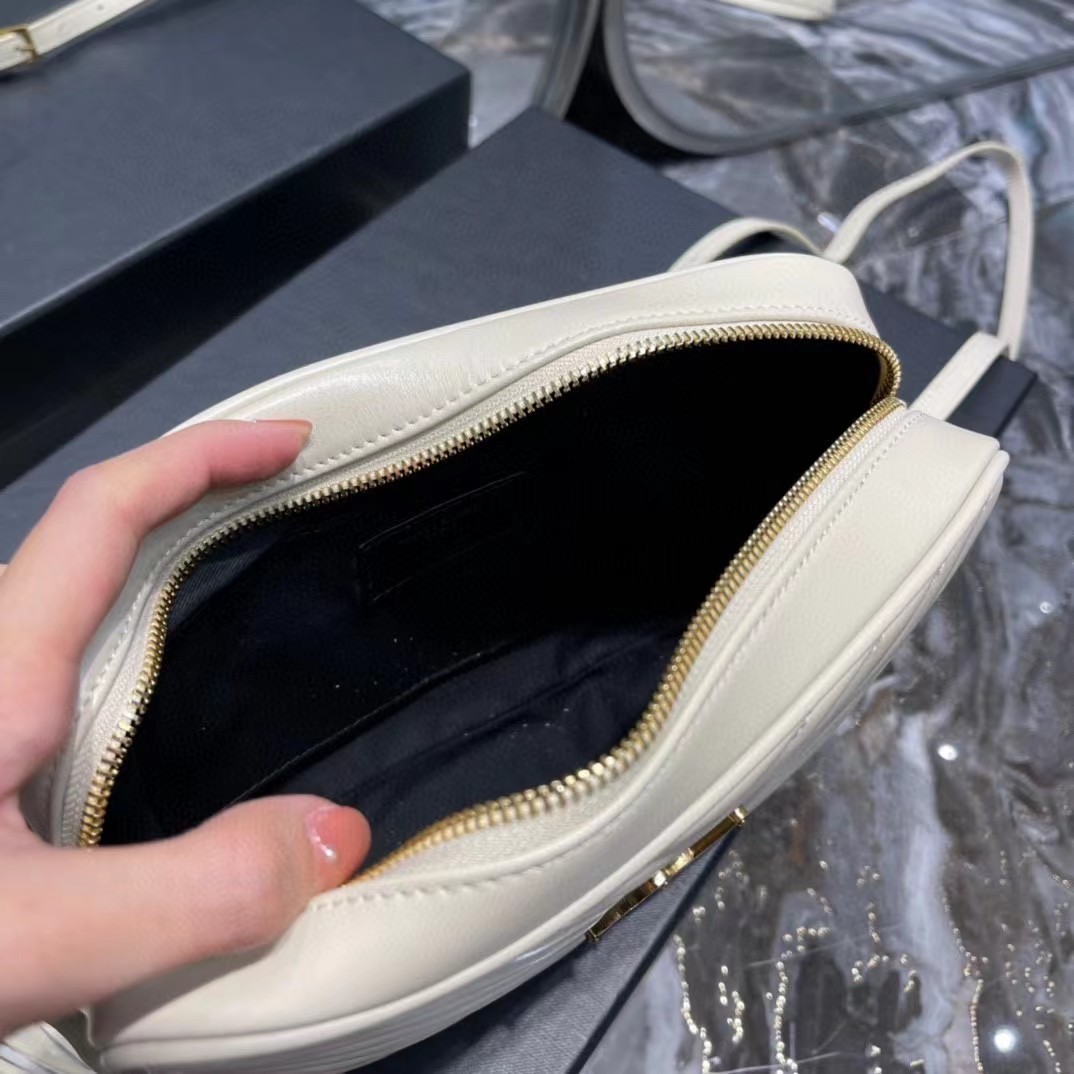 [TOP] Yves Saint Laurent YSL LouLou Camera Bag - White w GHW