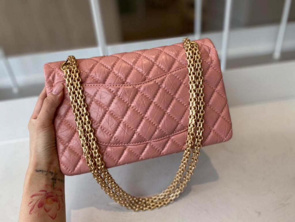 [TOP] CHANEL 2.55 Reissue Flap Bag Medium 24cm - Salmon Pink &GHW