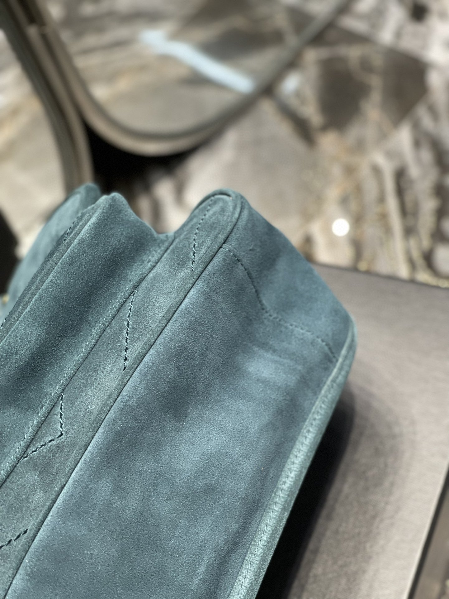 [TOP] Yves Saint Laurent YSL Niki Medium Suede Bag - Teal