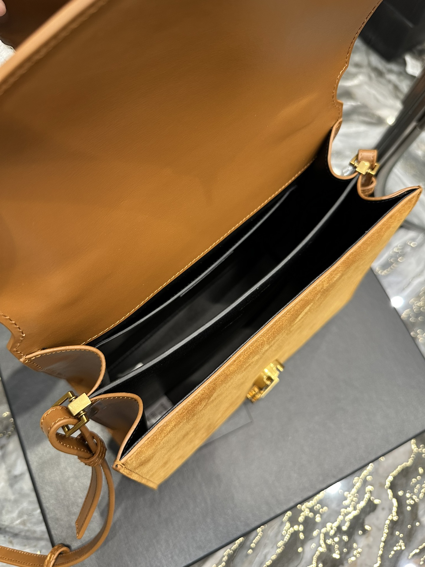 [TOP] Yves Saint Laurent YSL Cassandra Suede Briefcase Bag - GHW - 3 Color