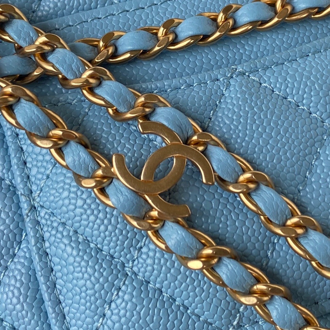 [TOP] CHANEL Waist Bag  - Blue & GHW