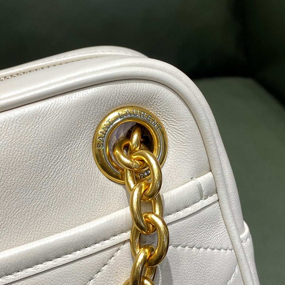 [TOP] Yves Saint Laurent YSL Small Le Maillon Chain Bag - Cream